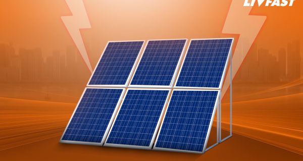 Happy, woman, and shower in studio for hair, skincare and grooming on blue background mockup. Girl, water splash and relax in a bathroom for skin, hair care and cleaning, wellness and beauty mock up