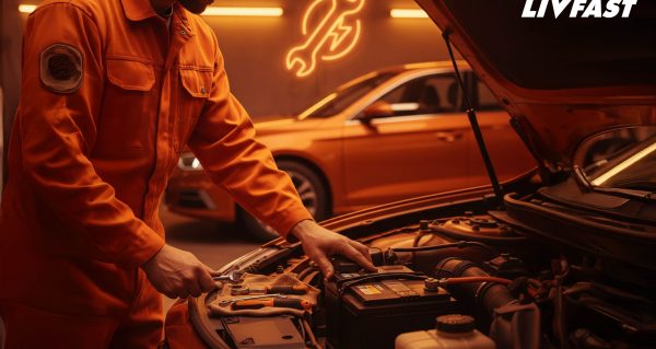 Happy, woman, and shower in studio for hair, skincare and grooming on blue background mockup. Girl, water splash and relax in a bathroom for skin, hair care and cleaning, wellness and beauty mock up