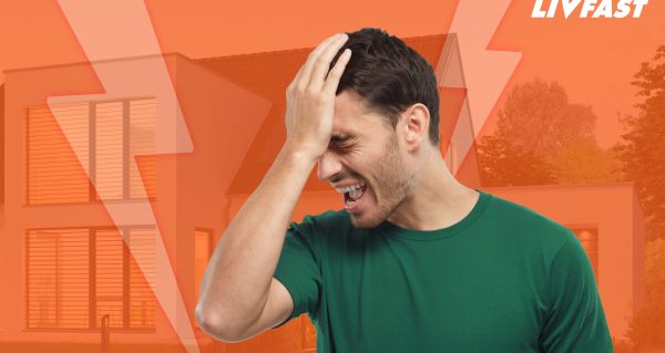 Happy, woman, and shower in studio for hair, skincare and grooming on blue background mockup. Girl, water splash and relax in a bathroom for skin, hair care and cleaning, wellness and beauty mock up