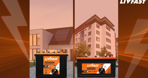 Happy, woman, and shower in studio for hair, skincare and grooming on blue background mockup. Girl, water splash and relax in a bathroom for skin, hair care and cleaning, wellness and beauty mock up