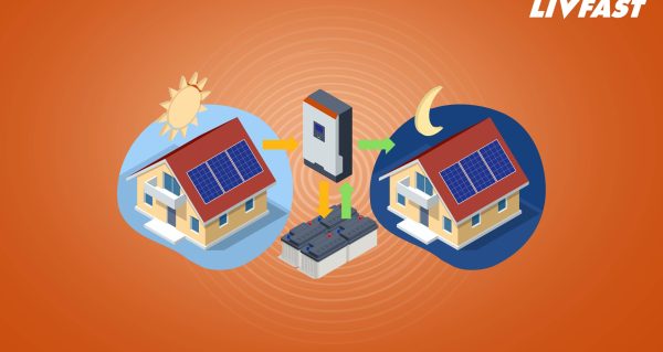 Happy, woman, and shower in studio for hair, skincare and grooming on blue background mockup. Girl, water splash and relax in a bathroom for skin, hair care and cleaning, wellness and beauty mock up