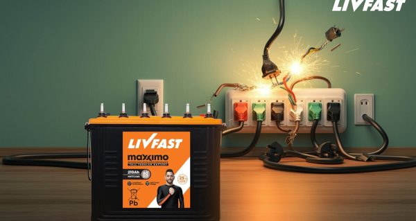 Happy, woman, and shower in studio for hair, skincare and grooming on blue background mockup. Girl, water splash and relax in a bathroom for skin, hair care and cleaning, wellness and beauty mock up