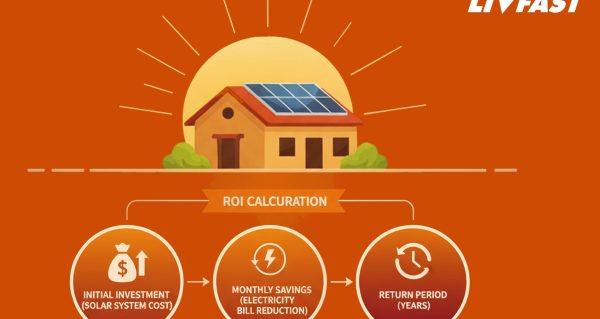 Happy, woman, and shower in studio for hair, skincare and grooming on blue background mockup. Girl, water splash and relax in a bathroom for skin, hair care and cleaning, wellness and beauty mock up