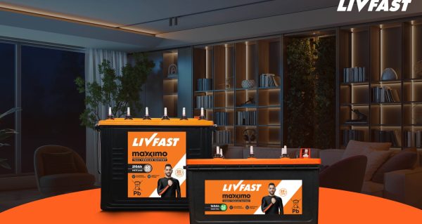 Happy, woman, and shower in studio for hair, skincare and grooming on blue background mockup. Girl, water splash and relax in a bathroom for skin, hair care and cleaning, wellness and beauty mock up