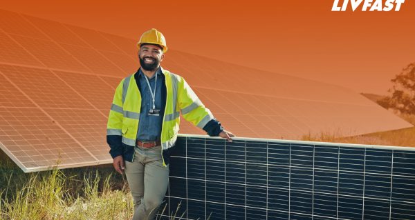 Happy, woman, and shower in studio for hair, skincare and grooming on blue background mockup. Girl, water splash and relax in a bathroom for skin, hair care and cleaning, wellness and beauty mock up