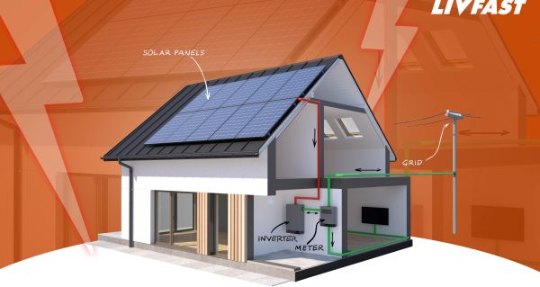 Happy, woman, and shower in studio for hair, skincare and grooming on blue background mockup. Girl, water splash and relax in a bathroom for skin, hair care and cleaning, wellness and beauty mock up