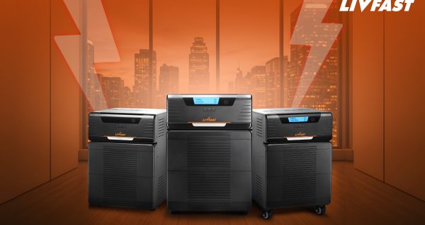 Happy, woman, and shower in studio for hair, skincare and grooming on blue background mockup. Girl, water splash and relax in a bathroom for skin, hair care and cleaning, wellness and beauty mock up